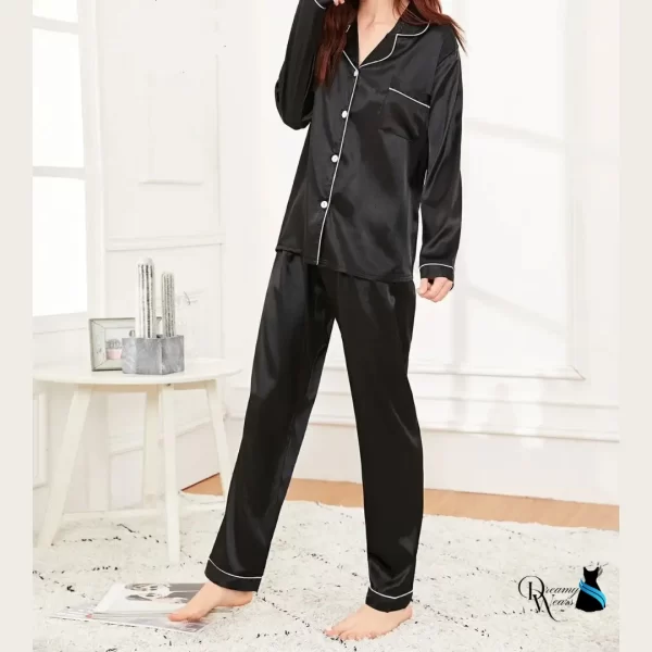 Black Silk Night Suit