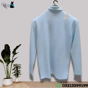 Soft Light Blue High-Neck